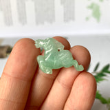 A-Grade Natural Green Jadeite Horse Pendant No.172195