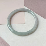 59.6mm A-Grade Natural Light Green Lavender Jadeite Traditional Round Slim Cut Bangle No. 152134