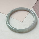 59.6mm A-Grade Natural Light Green Lavender Jadeite Traditional Round Slim Cut Bangle No. 152134