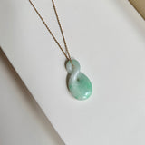 A-Grade Natural Moss On Snow Jadeite Eternity Knot No.8 Pendant No.172285