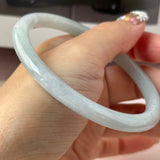 59.6mm A-Grade Natural Light Green Lavender Jadeite Traditional Round Slim Cut Bangle No. 152134