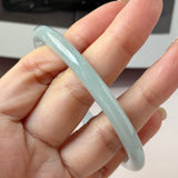 59.6mm A-Grade Natural Light Green Lavender Jadeite Traditional Round Slim Cut Bangle No. 152134