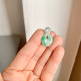 A-Grade Natural Moss On Snow Jadeite Eternity Knot No.8 Pendant No.172588