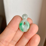 A-Grade Natural Moss On Snow Jadeite Eternity Knot No.8 Pendant No.172588