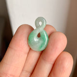 A-Grade Natural Moss On Snow Jadeite Eternity Knot No.8 Pendant No.172588