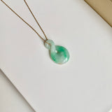 A-Grade Natural Moss On Snow Jadeite Eternity Knot No.8 Pendant No.172588