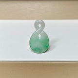 A-Grade Natural Moss On Snow Jadeite Eternity Knot No.8 Pendant No.172590