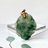 SOLD OUT: A-Grade Floral Jadeite Buddha's Hand Bat Pendant No.600114