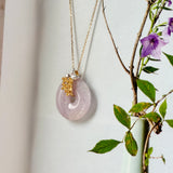 A-Grade Lavender Jadeite Donut Pendant (Osmanthus Flower) No.172758