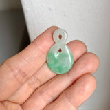 A-Grade Natural Moss On Snow Jadeite Eternity Knot No.8 Pendant No.172590