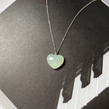 A-Grade Light Green Jadeite Heart Pendant No. 172451