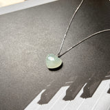 A-Grade Light Green Jadeite Heart Pendant No. 172451