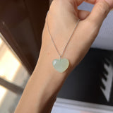 A-Grade Light Green Jadeite Heart Pendant No. 172451
