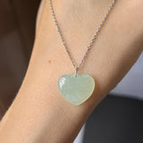 A-Grade Light Green Jadeite Heart Pendant No. 172451