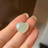 A-Grade Light Green Jadeite Heart Pendant No. 172451