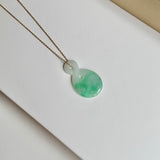 A-Grade Natural Moss On Snow Jadeite Eternity Knot No.8 Pendant No.172590