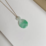 A-Grade Natural Moss On Snow Jadeite Eternity Knot No.8 Pendant No.172590