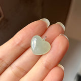 A-Grade Light Green Jadeite Heart Pendant No. 172451