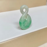 A-Grade Natural Moss On Snow Jadeite Eternity Knot No.8 Pendant No.172591