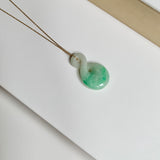 A-Grade Natural Moss On Snow Jadeite Eternity Knot No.8 Pendant No.172591