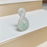 A-Grade Natural Moss On Snow Jadeite Eternity Knot No.8 Pendant No.172592