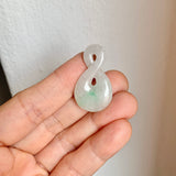 A-Grade Natural Moss On Snow Jadeite Eternity Knot No.8 Pendant No.172592