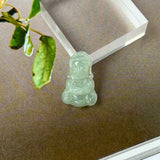 A-Grade Natural Light Green Jadeite Baby Buddha Pendant No.172743