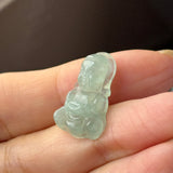 A-Grade Natural Light Green Jadeite Baby Buddha Pendant No.172743