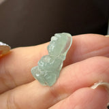 A-Grade Natural Light Green Jadeite Baby Buddha Pendant No.172743