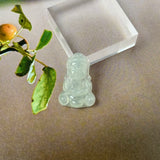 A-Grade Natural Light Green Jadeite Baby Buddha Pendant No.172744
