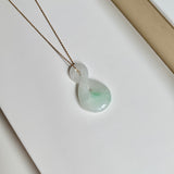 A-Grade Natural Moss On Snow Jadeite Eternity Knot No.8 Pendant No.172592