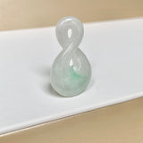 A-Grade Natural Moss On Snow Jadeite Eternity Knot No.8 Pendant No.172592