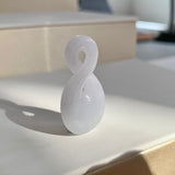 A-Grade Natural Lavender Green Jadeite Eternity Knot No.8 Pendant No.172593