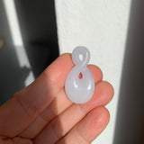 A-Grade Natural Lavender Green Jadeite Eternity Knot No.8 Pendant No.172593