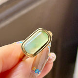 15.8mm Icy A-Grade Natural Moss On Snow Jadeite Saddle Signet Ring No. 162550