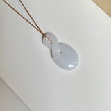 A-Grade Natural Lavender Green Jadeite Eternity Knot No.8 Pendant No.172593