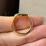 15.5mm Icy A-Grade Natural Moss On Snow Jadeite Saddle Signet Ring No. 162552