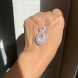 A-Grade Natural Lavender Jadeite Eternity Knot No.8 Pendant No.172594