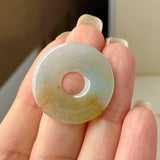 A-Grade Natural Tri-Colour Jadeite Donut No. 172752