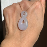 A-Grade Natural Lavender Jadeite Eternity Knot No.8 Pendant No.172594
