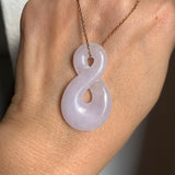 A-Grade Natural Lavender Jadeite Eternity Knot No.8 Pendant No.172595