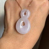 A-Grade Natural Lavender Jadeite Eternity Knot No.8 Pendant No.172595