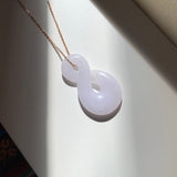 A-Grade Natural Lavender Jadeite Eternity Knot No.8 Pendant No.172595