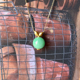 A-Grade Apple Green Jadeite Turnip Pendant No. 171540