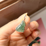 A-Grade Natural Bluish Floral Jadeite Cat Charm No. 172453