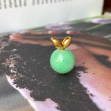 A-Grade Apple Green Jadeite Turnip Pendant No. 171542