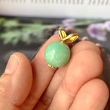 SOLD OUT: A-Grade Apple Green Jadeite Turnip Pendant No. 171542