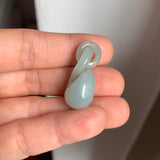 A-Grade Natural Light Bluish Green Jadeite Eternity Knot No.8 Pendant No.172597