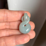 A-Grade Natural Light Bluish Green Jadeite Eternity Knot No.8 Pendant No.172597