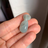 A-Grade Natural Light Bluish Green Jadeite Eternity Knot No.8 Pendant No.172597